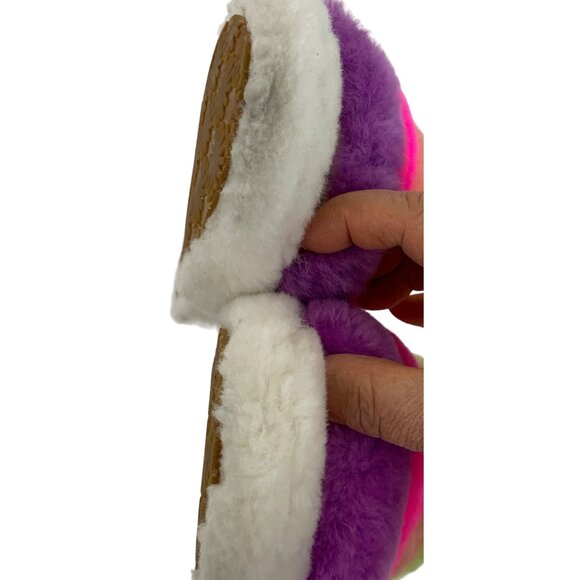 UGG Sheepskin Fluff yeah Slide Slipper Sandal Size 8 Rainbow GUC 1097169 7941 - Picture 10 of 10